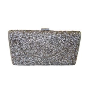 NWOT Elegant Silver Glitter Clutch